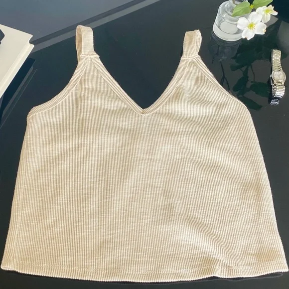 Tan Ribbed Tank - Picture 1 of 4